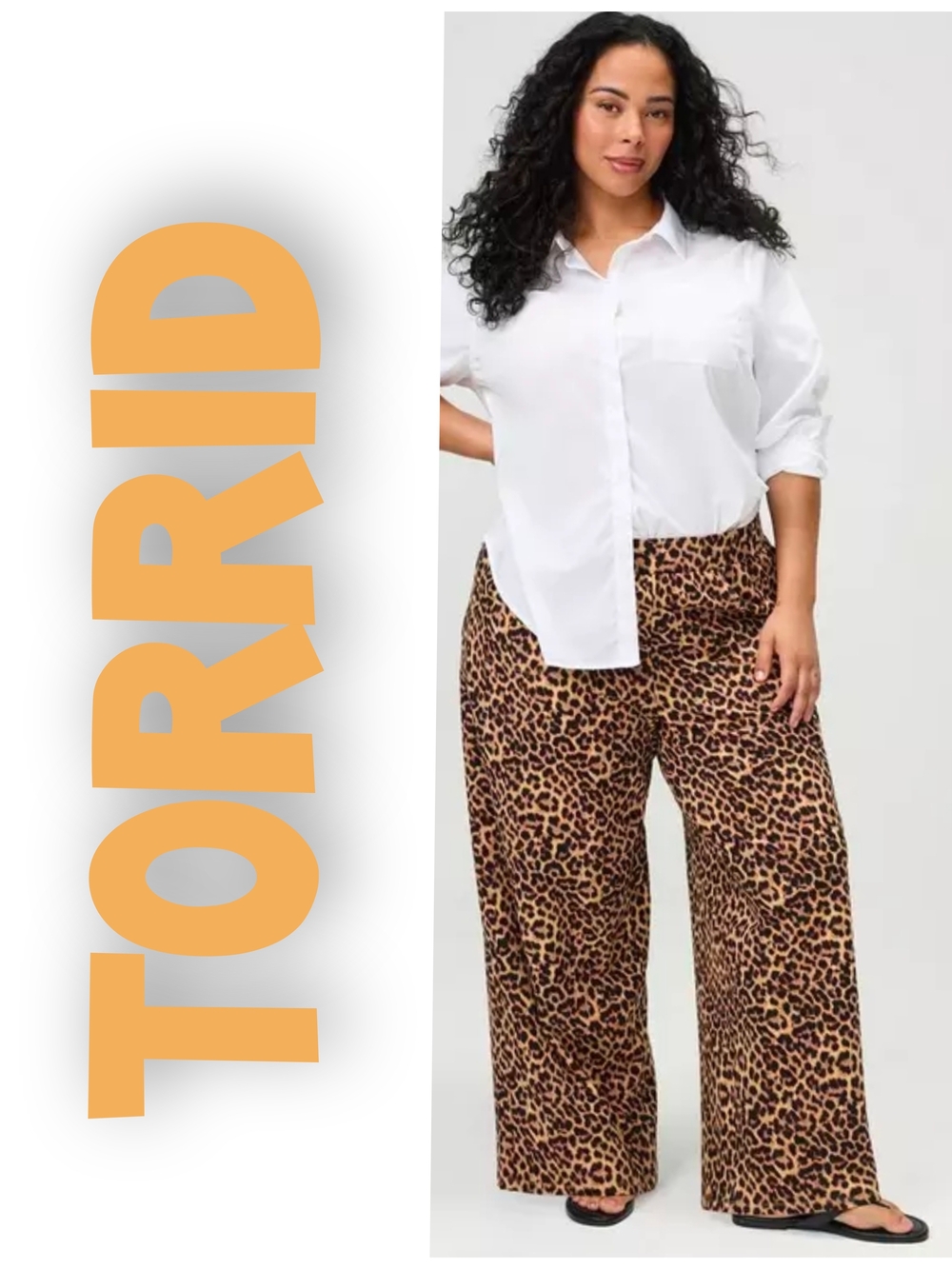 torrid Leopard Print Wide-Leg Pants in Brown & Black